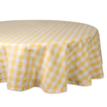 DESIGN IMPORTS 70 in. Yellow & White Checkers Round Tablecloth CAMZ36894